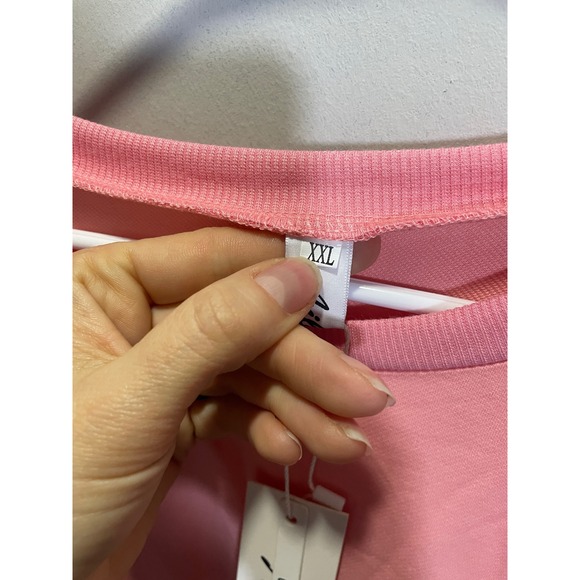 Aibrou Womens 2 Piece Loungewear Set Pink Grey Joggers Sweatshirt XXL NWT - Picture 4 of 4